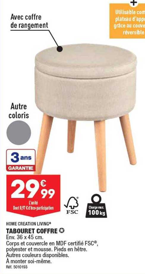 Tabouret Coffre Home Creation Living