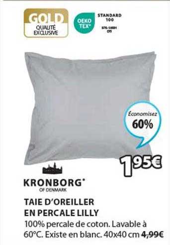 taid d'oreiller en percale lilly kronborg