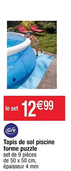 Tapis De Sol Piscine Forme Puzzle Gré
