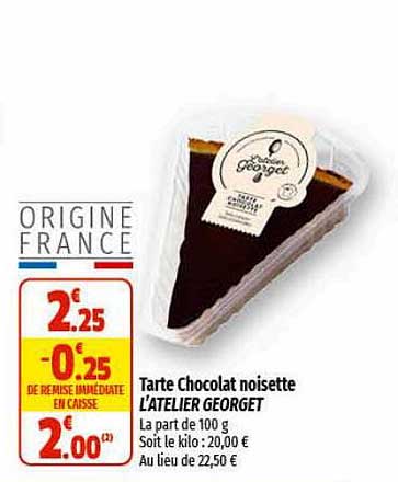 tarte chocolat noisette l'atelier georget