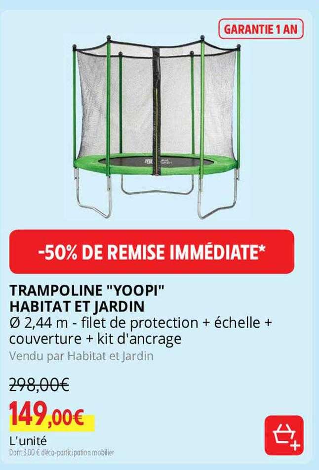 trampoline "yoopi" habitat et jardin
