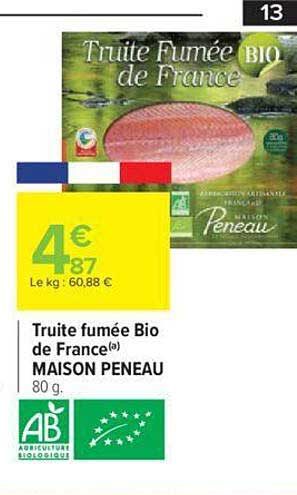 truite fumée bio de france maison peneau