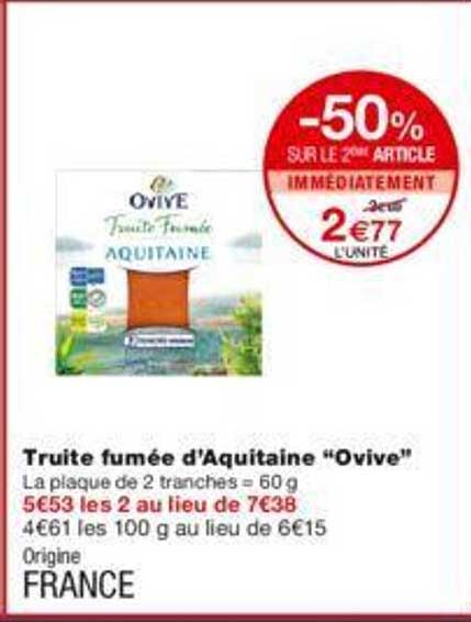 truite fumée d'aquitaine "ovive"