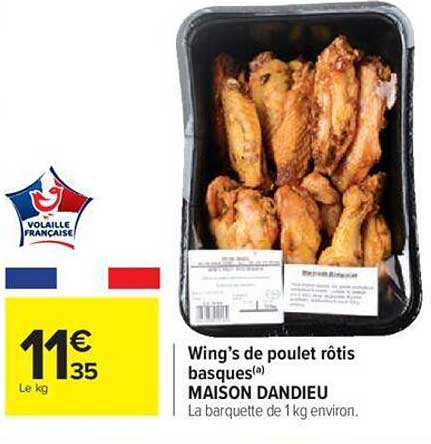 wing's de poulet rôtis basques maison dandieu