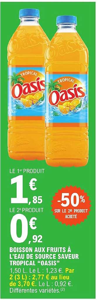 boisson aux fruits à l'eau de source saveur tropical "oasis"