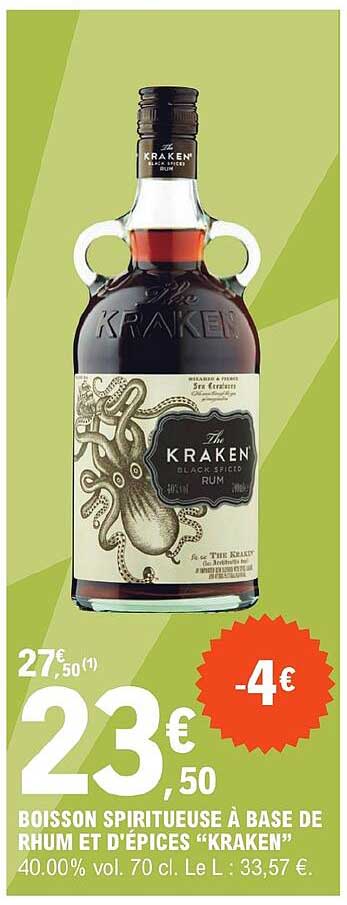 boisson spiritueuse à base de rhum et d'épices "kraken"