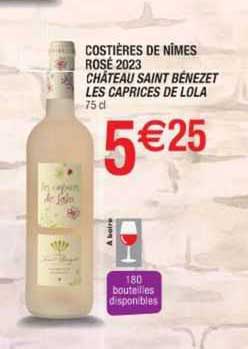 costières de nîmes rosé 2023 château saint bénezet les caprices de lola