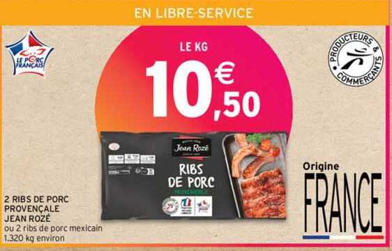 2 ribs de porc provençale jean rozé