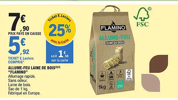 allume-feu laine de bois "flamino"