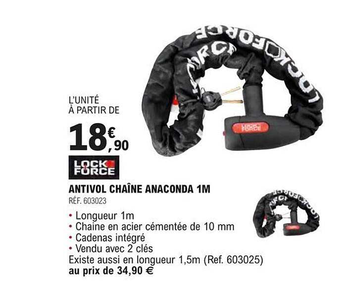 antivol chaîne anaconda 1m lock force