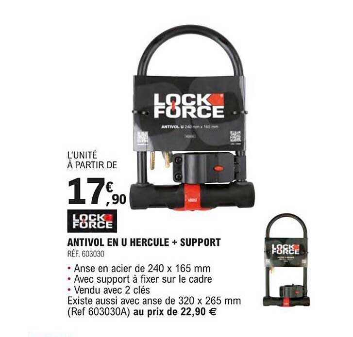 antivol en u hercule + support lock force