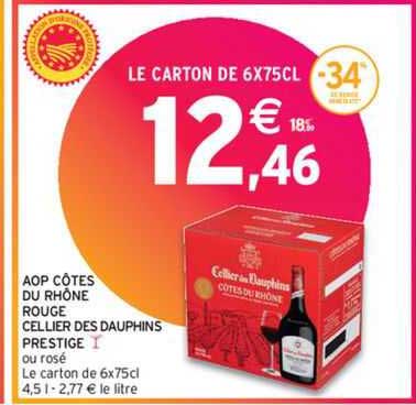 Aop Côtes Du Rhône Rouge Cellier Des Dauphins Prestige
