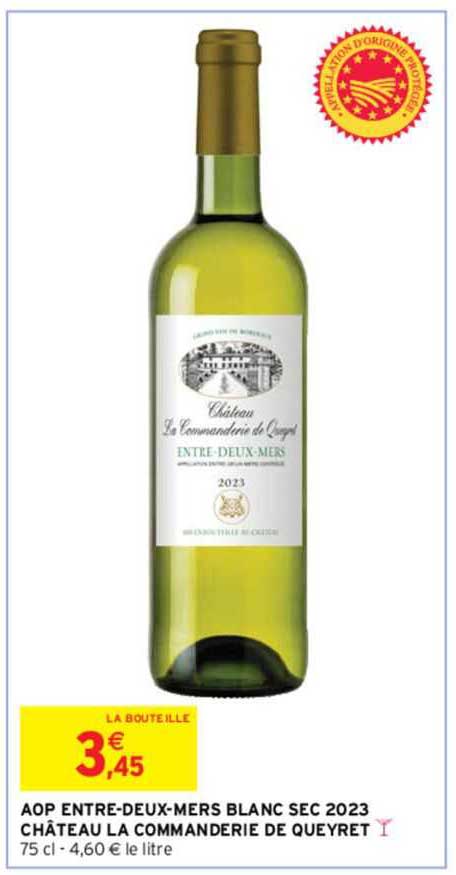 aop entre-deux-mers blanc sec 2023 château la commanderie de queyret