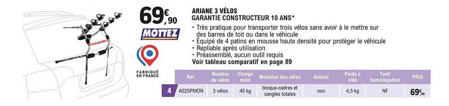 ariane 3 vélos mottez
