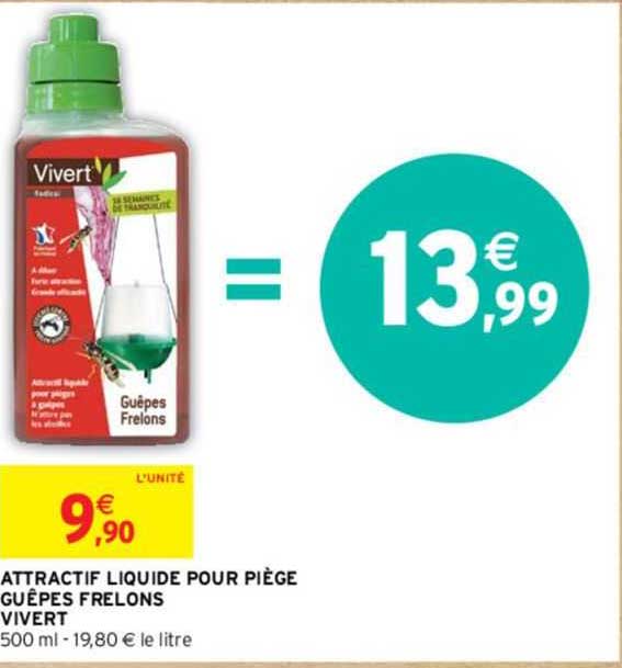 attractif liquide pour piège guêpes frelons vivert