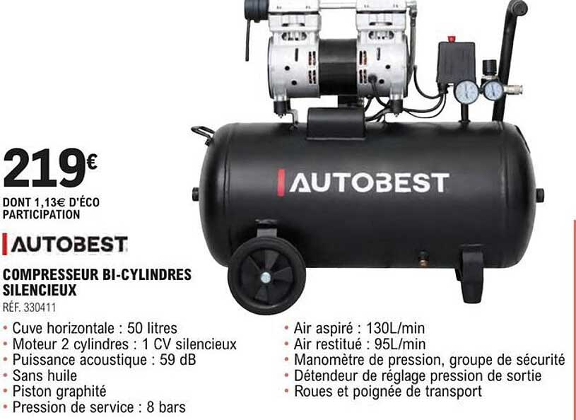 Autobest Compresseur Bi-cylindres Silencieux