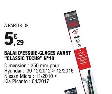 balai d'essuie-glaces avant "classic tech9" n° 10