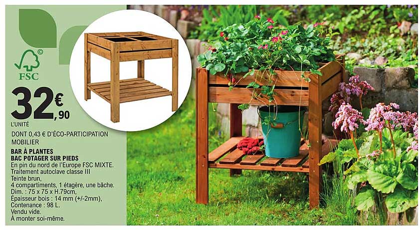 Bar à Plantes Bac Potager Sur Pieds