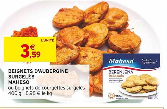 beignets d'aubergine surgelés maheso