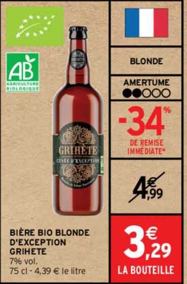 bière bio blonde d'exception grihete