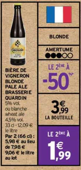 bière de vigneron blonde pale ale brasserie quardin