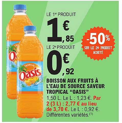 boisson aux fruits à l'eau de source saveur tropical "oasis"