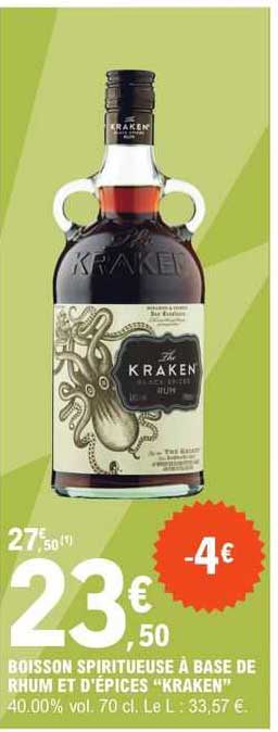 boisson spiriteuse à base de rhum et d'épices "kraken"