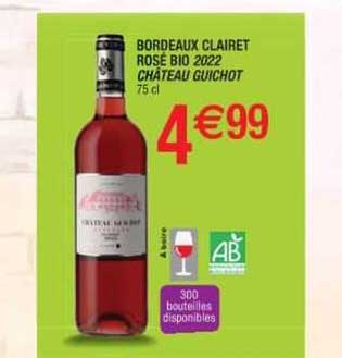 bordeaux clairet rosé bio 2022 château guichot
