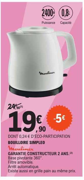 boulloire simpleo moulinex