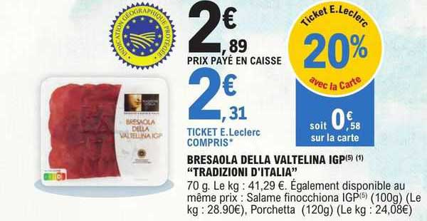 bresaola della valtelina igp "tradizioni d'italia"