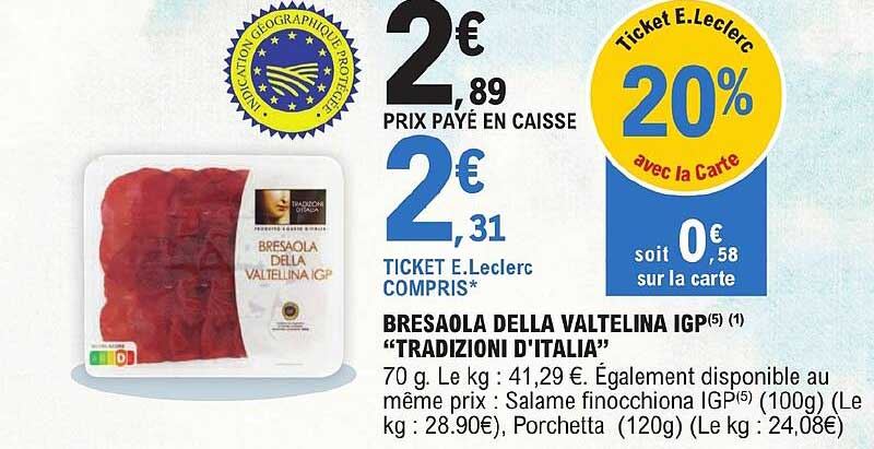 bresaola della valtelina igp "tradizioni d'italia"