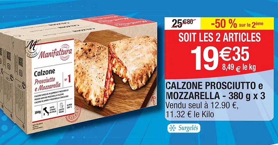 calzone prosciutto e mozzarella - 380 g x3