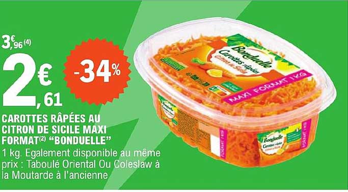 Carottes Râpées Au Citron De Sicile Maxi Format "bonduelle"