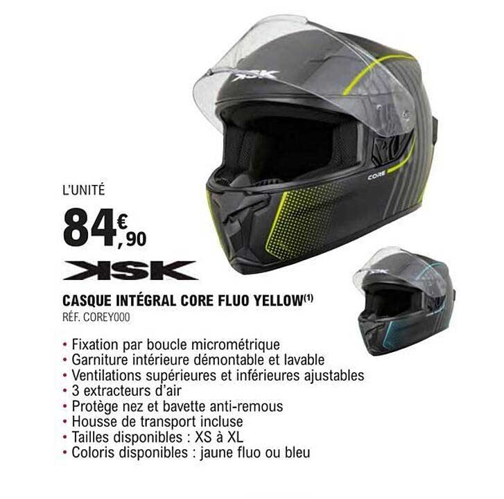casque intégral core fluo yellow