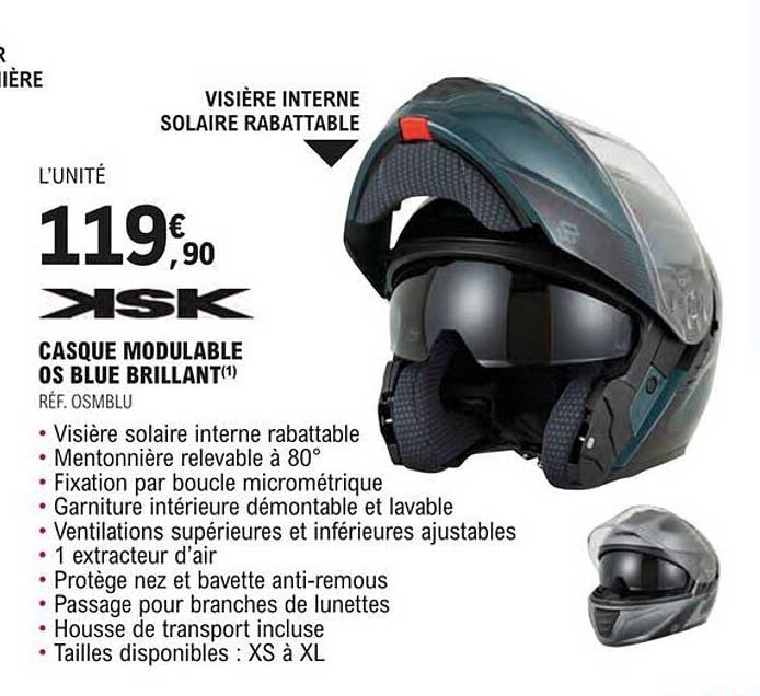 casque modulable os blue brillant ksk