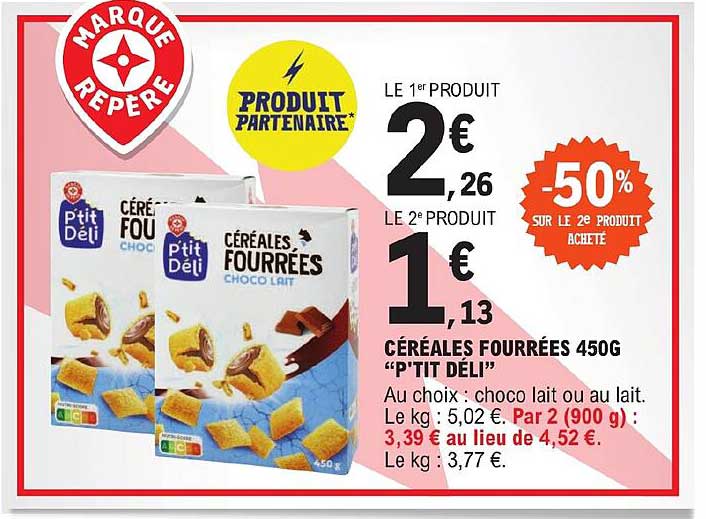 céréales fourrées 450g "p'tit déli"