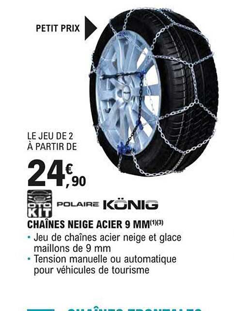 chaînes neige acier 9 mm