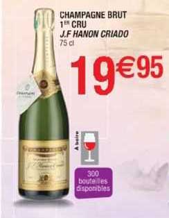 champagne brut 1er cru j.f. hanon criado