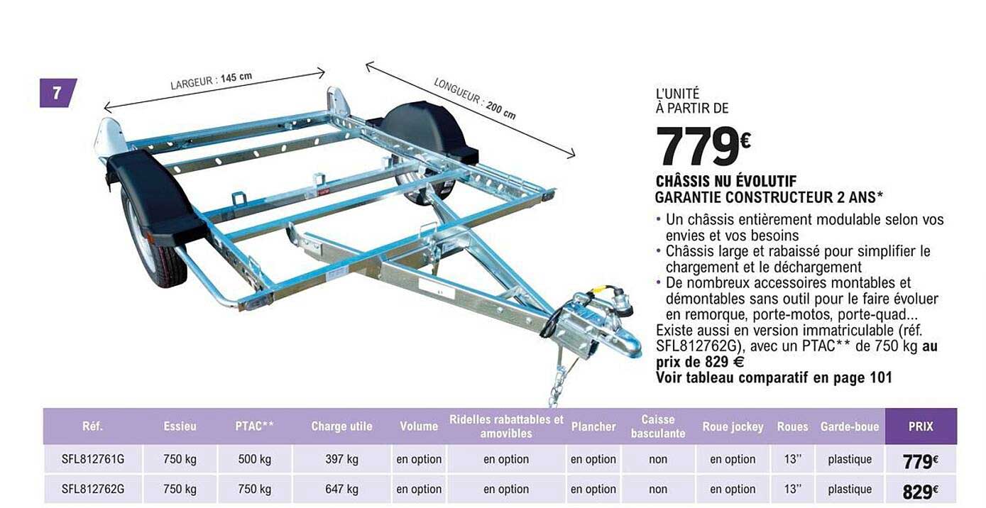 châssis nu évolutif garantie constructeur 2 ans