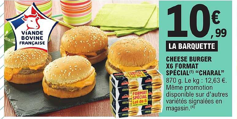 cheese burger x 6 format spécial "charal"