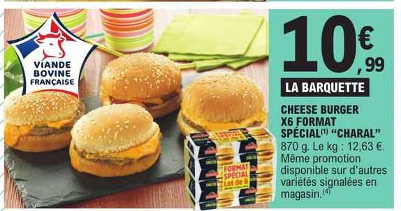 cheese burger x6 format spécial "charal"