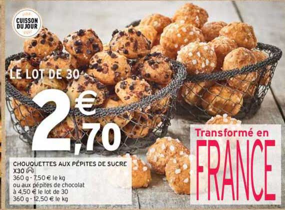 chouquettes aux pépites de sucre x30
