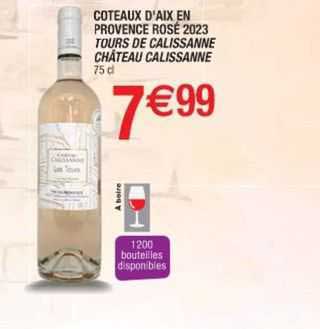 côteaux d'aix en provence rosé 2023 tours de calissanne château calissanne