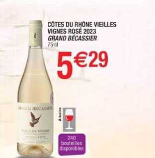 côtes du rhône vieilles vignes rosé 2023 grand bécassier