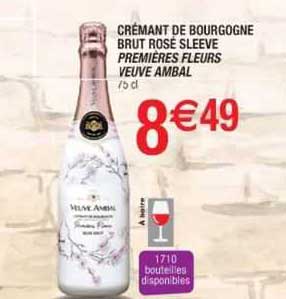 crémant de bourgogne brut rosé sleeve premières fleurs veuve ambal