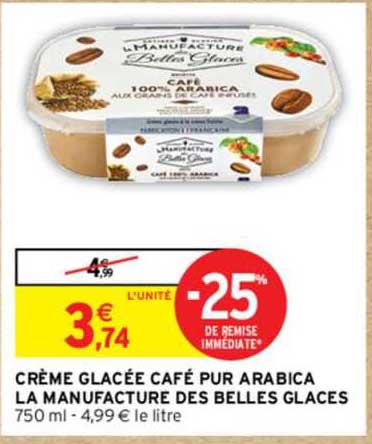 crème glacée café pur arabica la manufacture des belles glaces