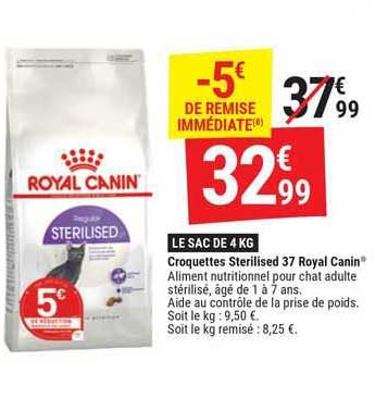 croquettes sterilised 37 royal canin