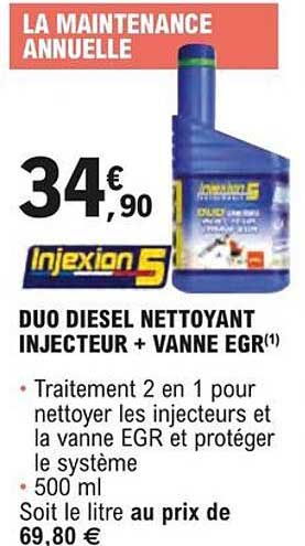 duo diesel nettoyant injecteur + vanne egr injexion 5