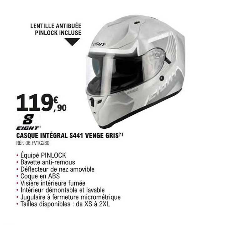 eight casque intégral s441 venge gris