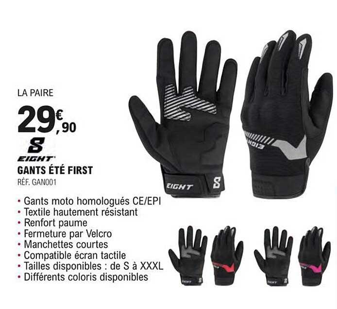 eight gants été first